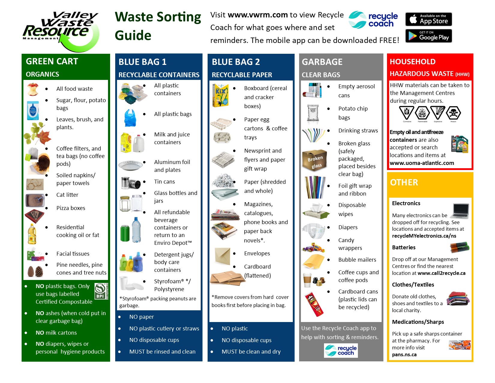 Sorting Guide and Calendar - Valley Waste-Resource Management