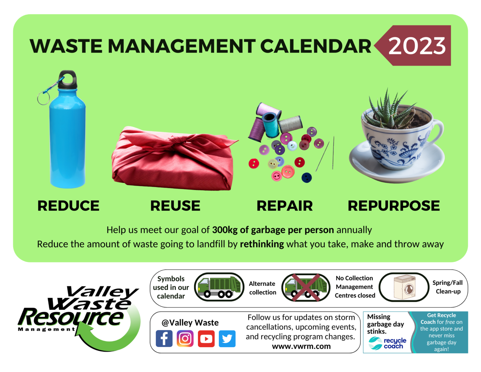 Sorting Guide and Calendar Valley WasteResource Management